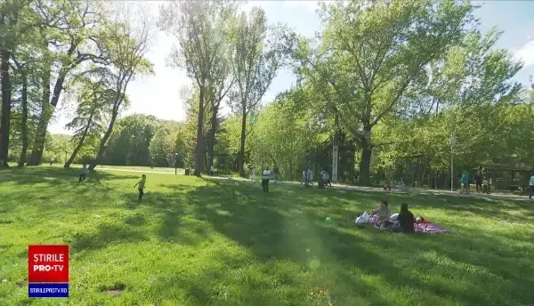 Vreme de vară în București. Oamenii care nu au lucrat s-au relaxat în parcuri