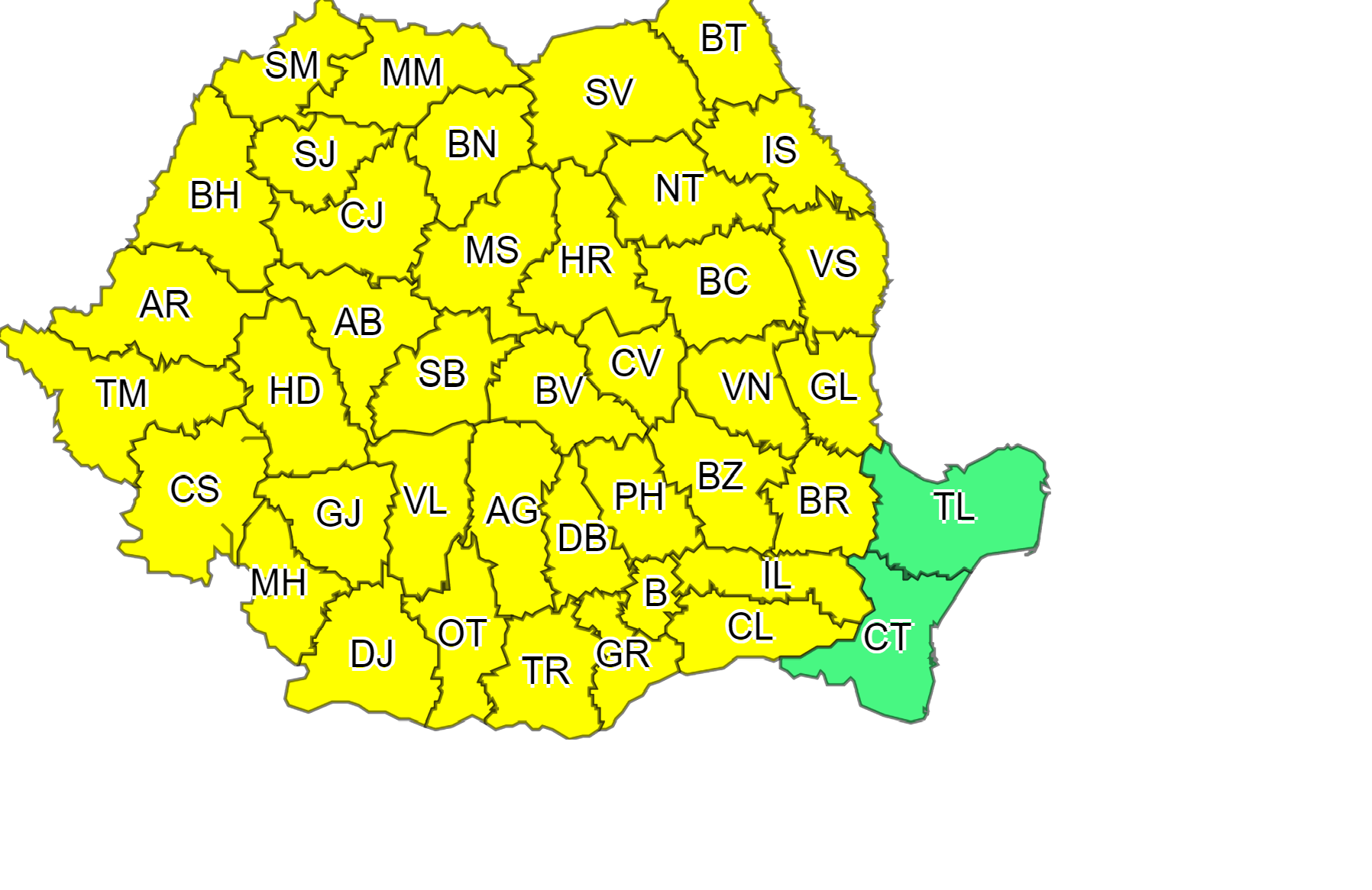 Cod galben de ploi, descărcări electrice, vijelii şi grindină, în aproape toată ţara, până joi seară