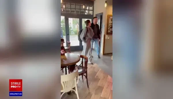 Video. Angelina Jolie apare într-o cafenea din Liov, Ucraina