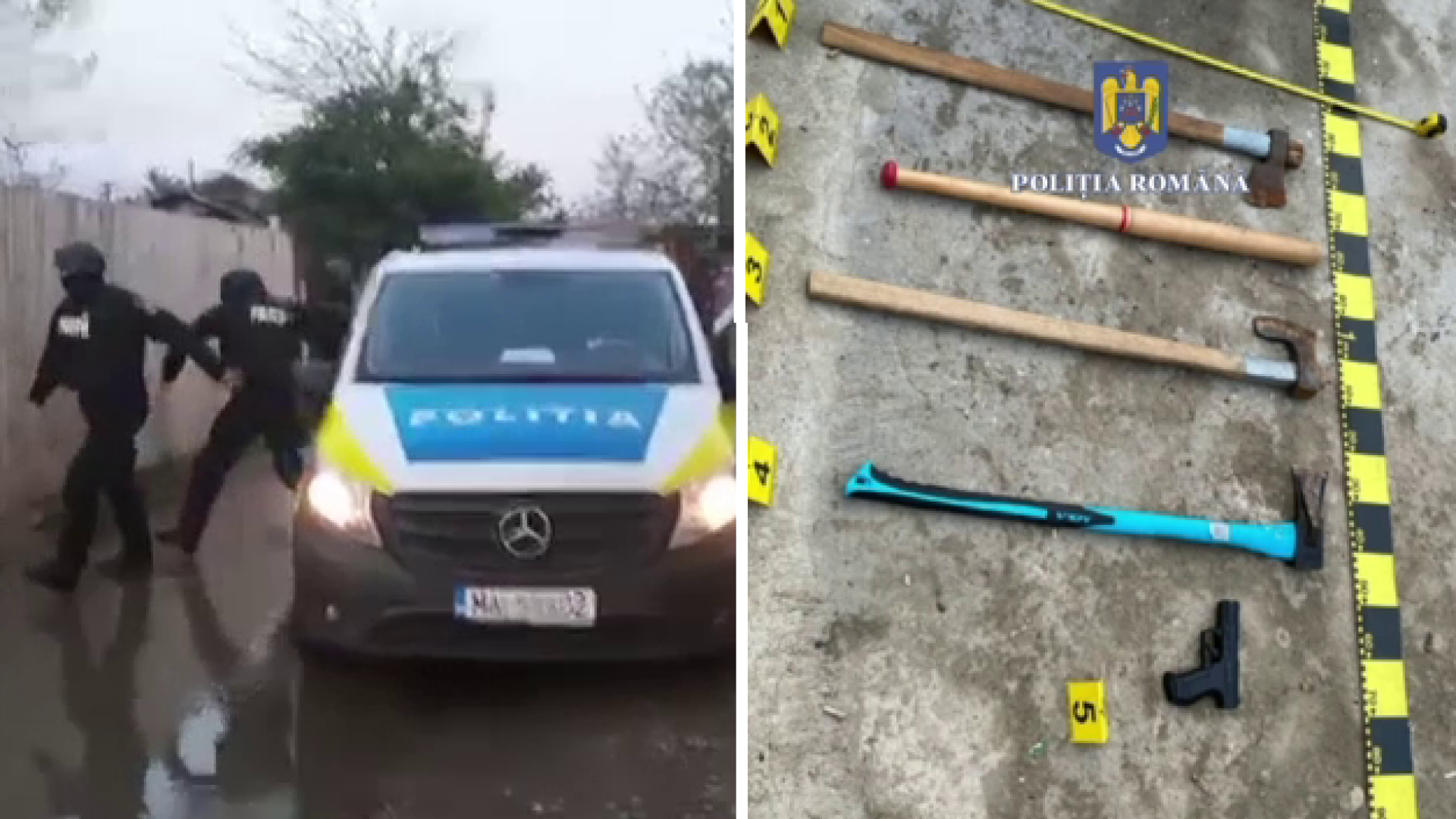 Descinderi în forță la clanurile de romi din Bârlad și Murgeni. „Arsenalul” confiscat de polițiști, după o bătaie în stradă