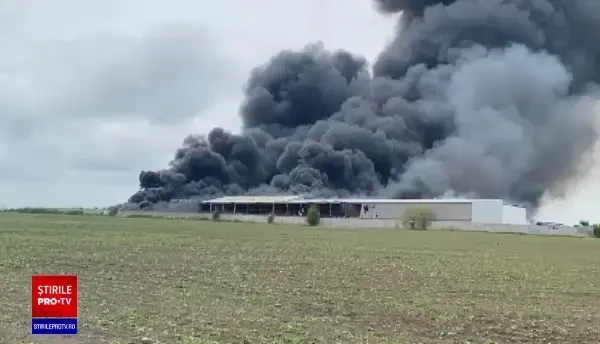 Incendiu la un depozit de deşeuri din Techirghiol. Focul se manifestă pe o suprafaţă de 300 de metri pătraţi