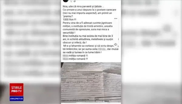 Un bistrițean a fost amendat după ce a jignit polițiștii pe Facebook. Ce reacție a avut după pățanie