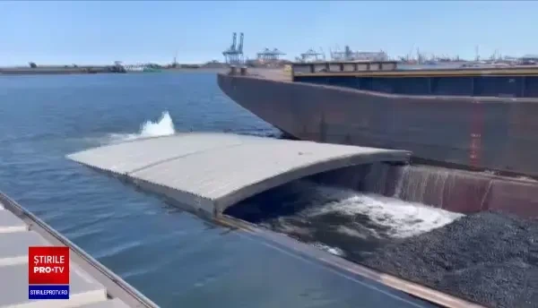 O barjă încărcată cu 1.700 de tone de cărbune s-a scufundat în Portul Constanța