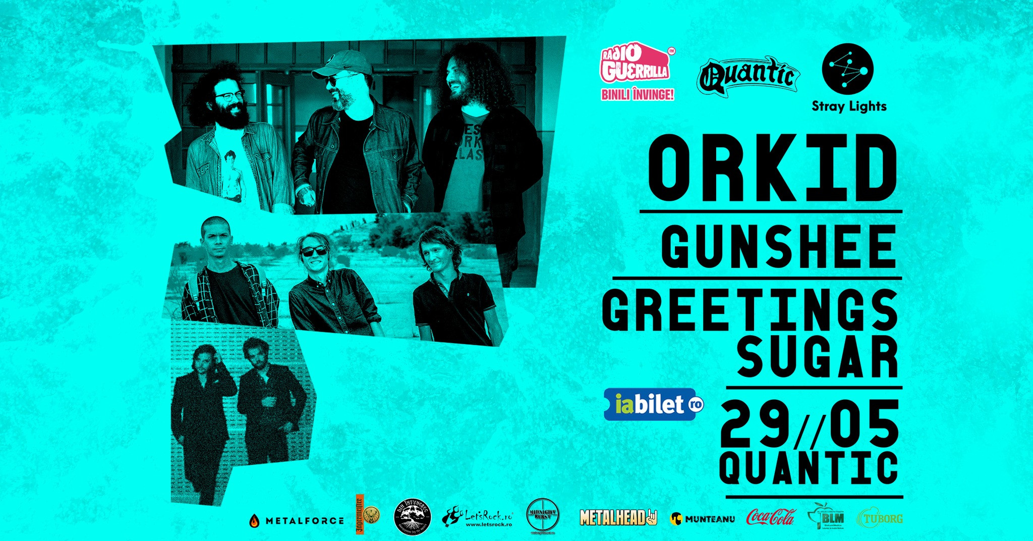 Concert indie/rock/post-punk cu Orkid, Gunshee și Greetings Sugar în club Quantic din București