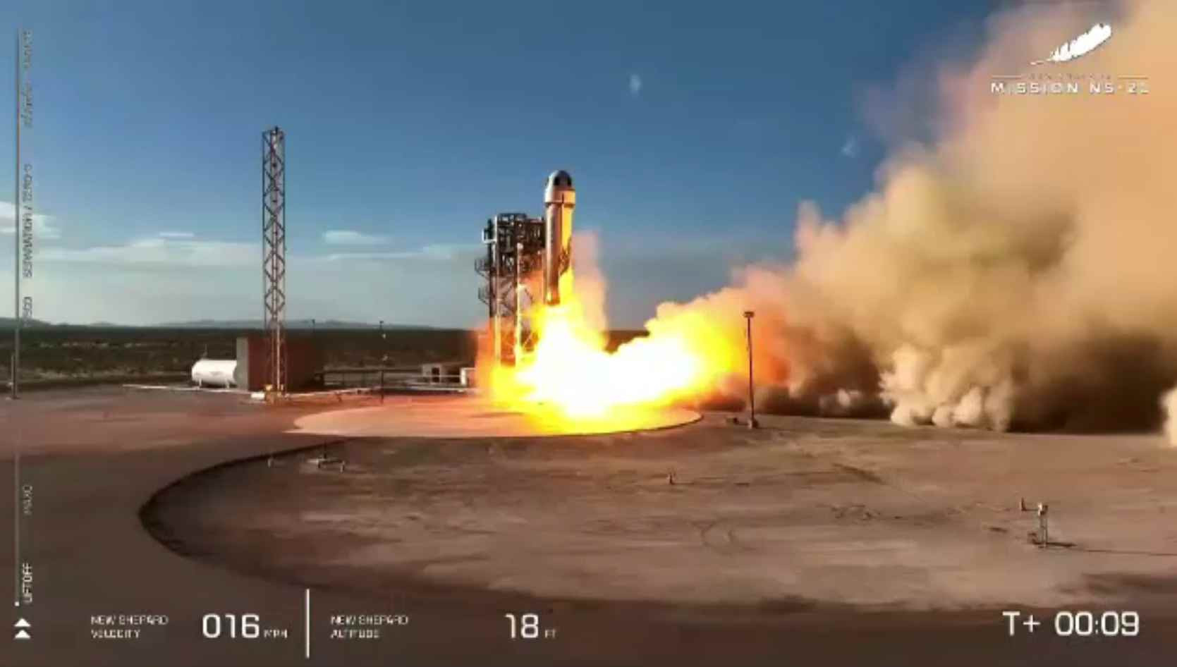 Misiune spațială pentru șase turiști, cu racheta New Shepard. Zborul fusese amânat din motive tehnice