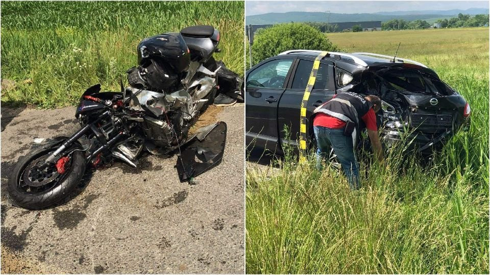 Un motociclist a murit după ce a intrat într-o mașină care vira la stânga, în Hunedoara