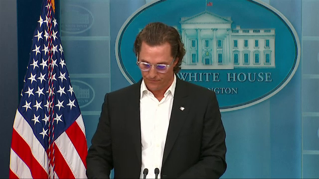 Matthew McConaughey, discurs la Casa Albă. Cere Congresului american să introducă legi mai dure pentru controlul armelor