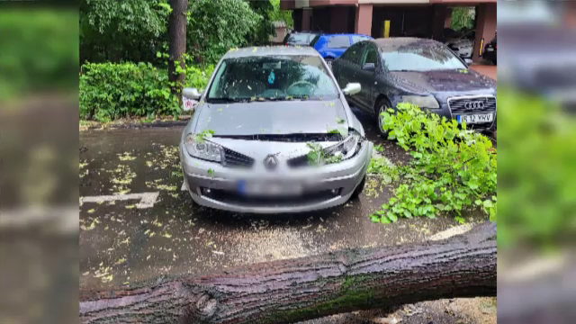 Furtuni violente în țară, inundații și copaci căzuți. În zona Moldovei au fost activate centrele antigrindină