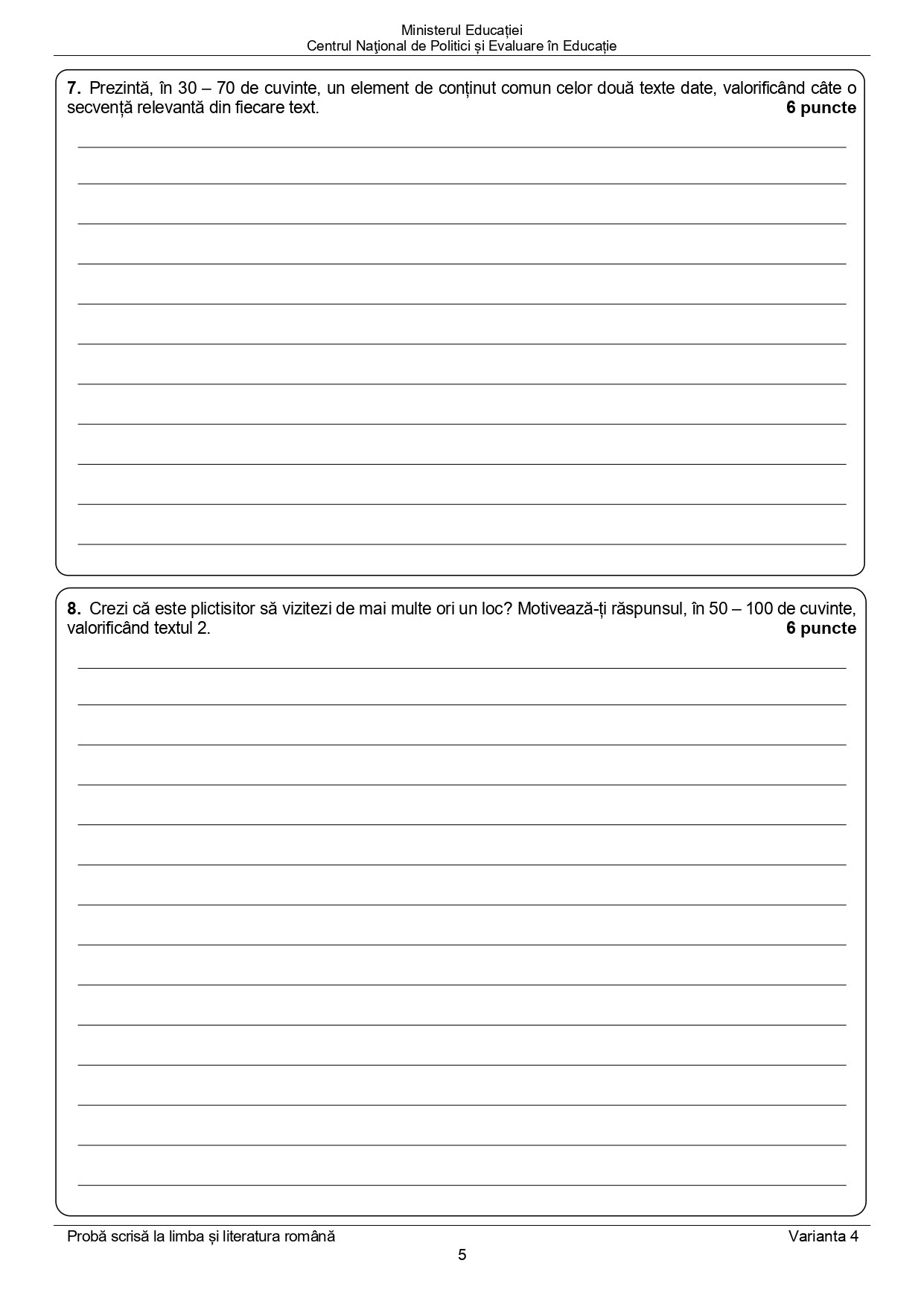 Subiecte Evaluarea Nationala 2022, edu.ro - 10