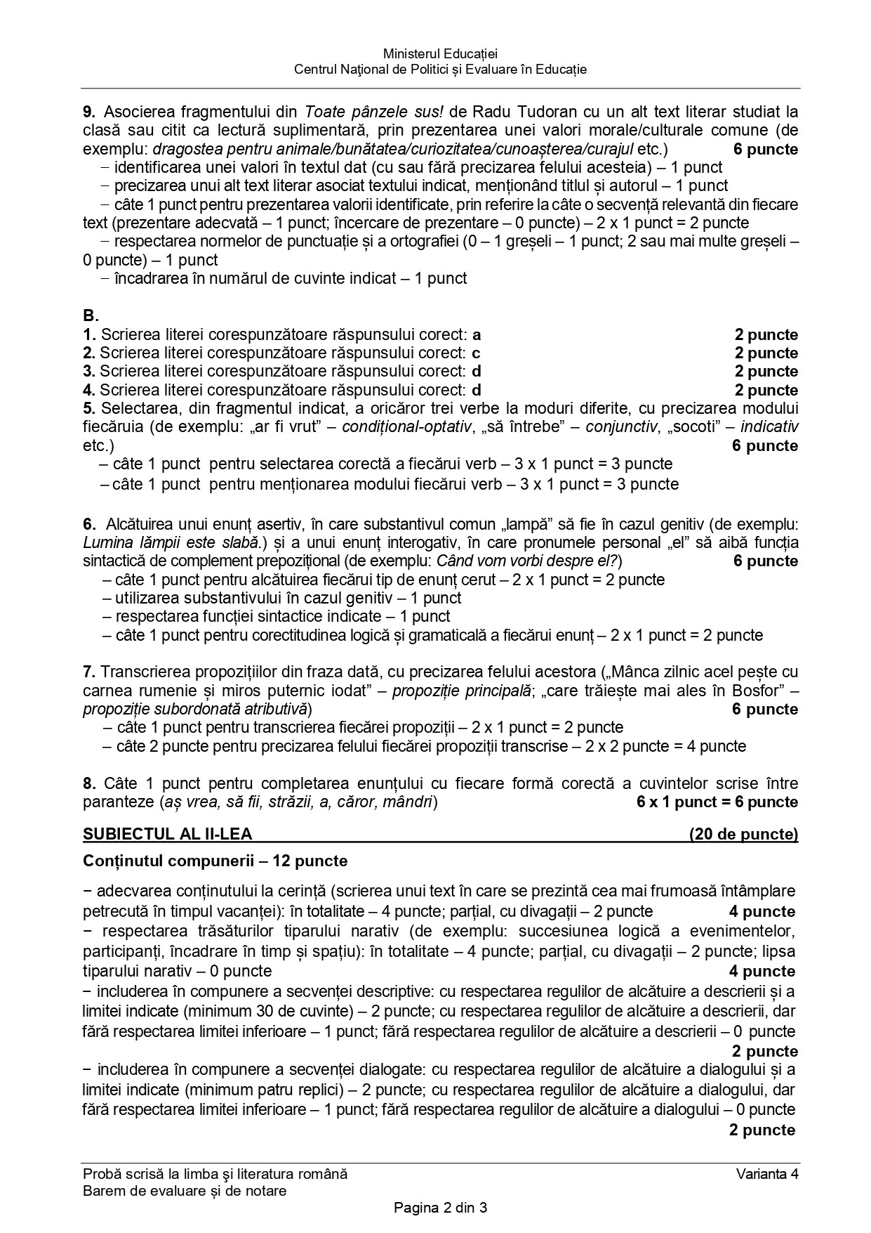 Barem Evaluare Nationala 2022, Edu.ro - 1