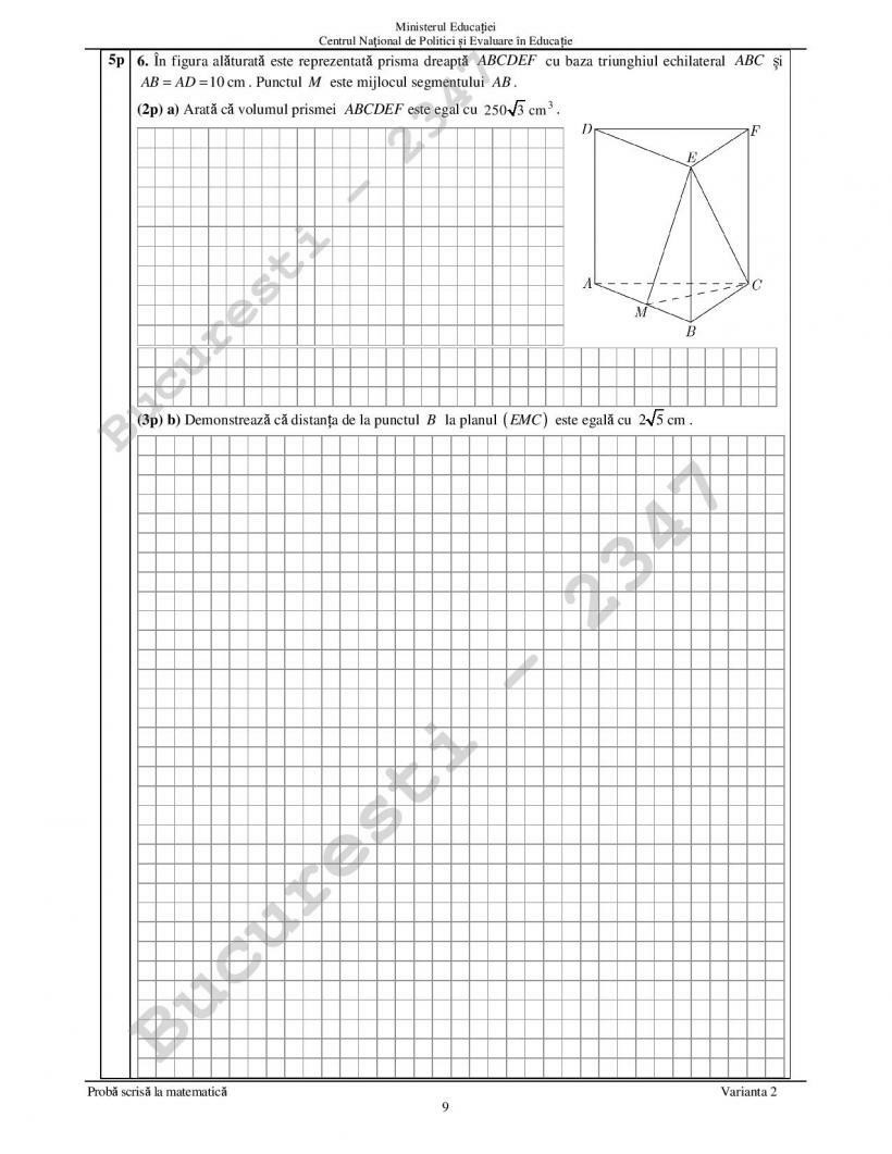 Subiecte Matematica Evaluare Nationala 2022 - 4