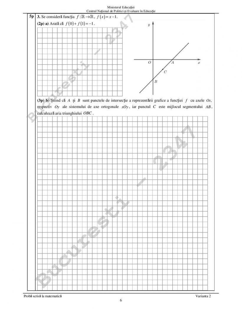 Subiecte Matematica Evaluare Nationala 2022 - 5