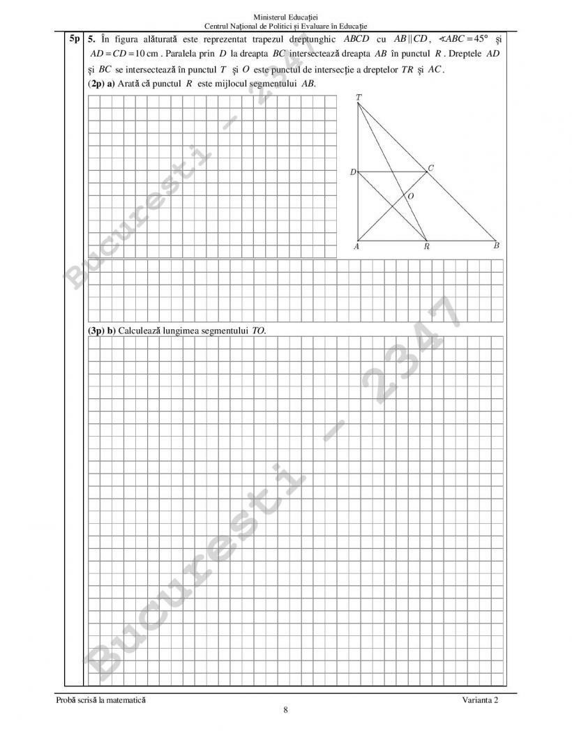 Subiecte Matematica Evaluare Nationala 2022 - 7