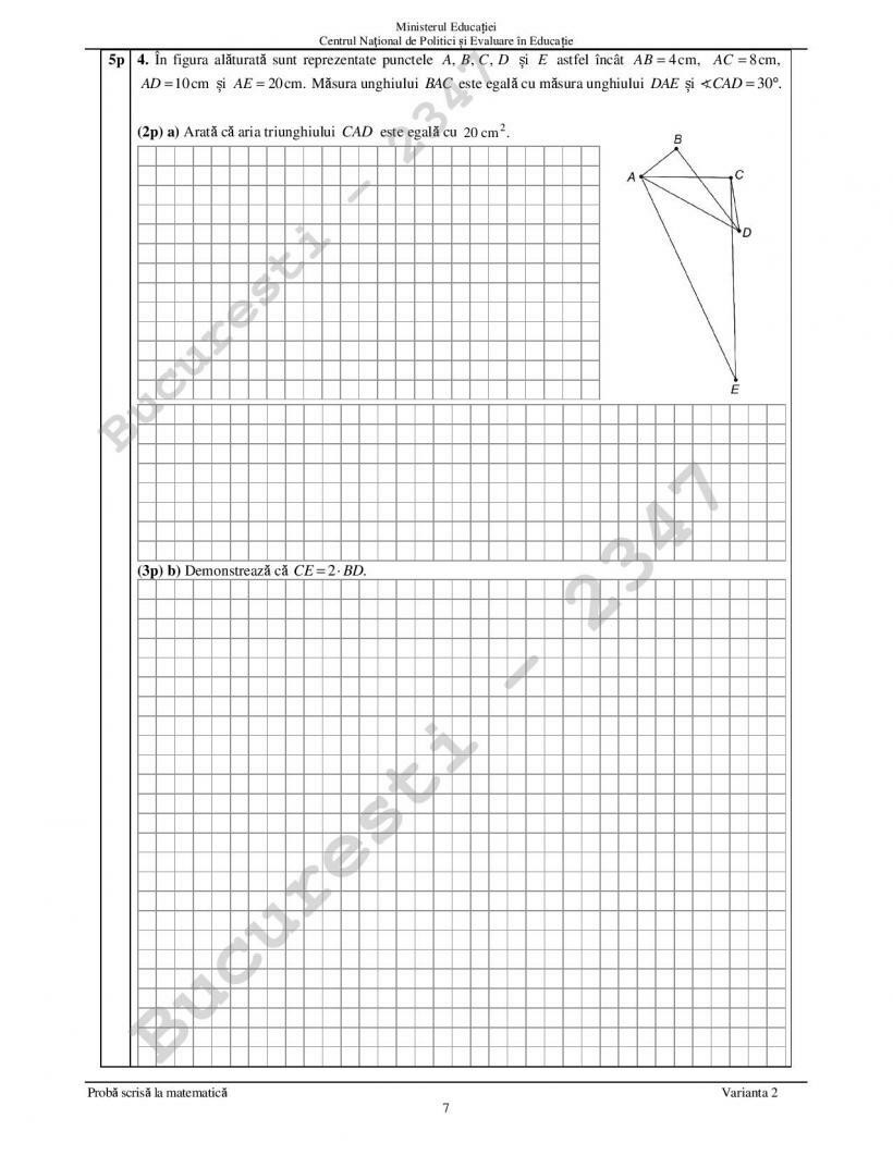 Subiecte Matematica Evaluare Nationala 2022 - 10