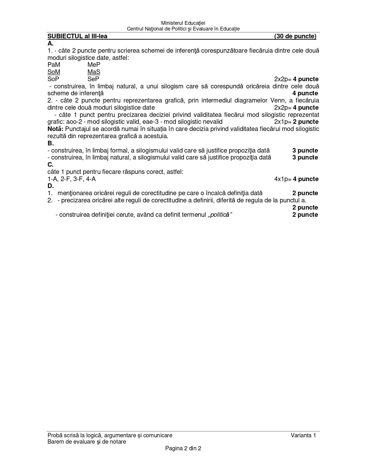 Barem Loica Bac 2022