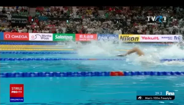 David Popovici a câștigat aurul în finala la 100 m liber la Mondiale