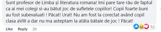 reactii facebook rezultate evaluare nationala