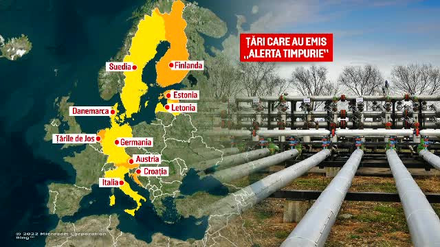 Criza energetică ia amploare în Europa. Zece țări au anunțat "alertă timpurie". Cum va fi afectată România