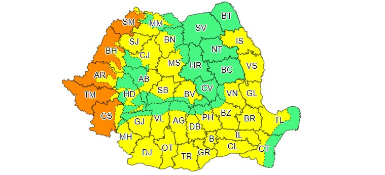 Cod portocaliu de ploi torenţiale şi vijelii. Cum va fi vremea în București