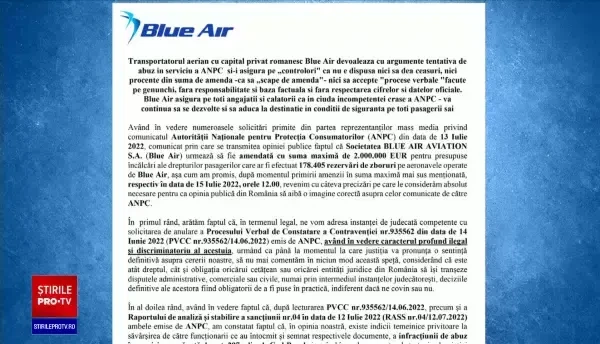 ANPC acuză Blue Air că își pregătește ieșirea de pe piață, iar pasagerii păgubiți riscă nu își mai recupereze banii
