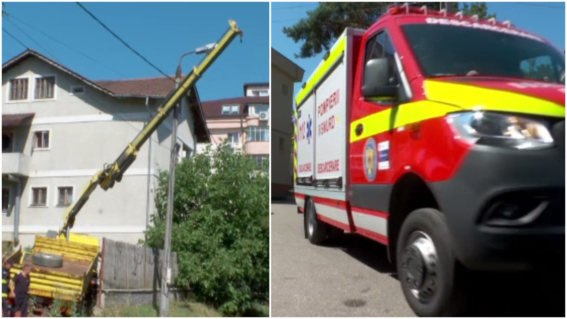 Brațul unei macarale, la un pas să cadă peste o grădiniță din Pitești. Toți copiii au fost evacuați de urgență