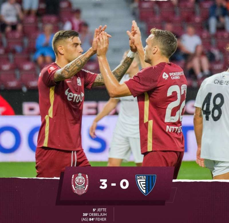 CFR Cluj - Inter Club d'Escaldes 3-0. Victorie lejeră pentru campioana României, în Conference League