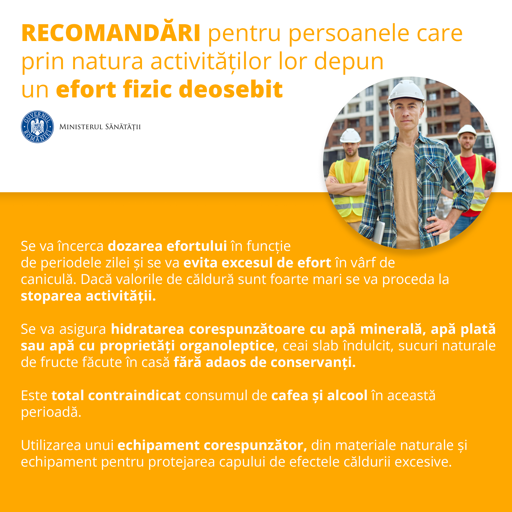 Recomandari pe timp de canicula pentru angajati