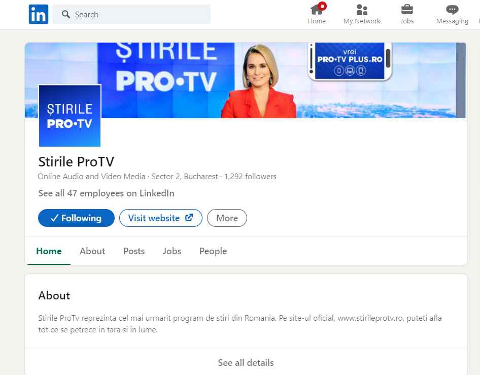 Știrileprotv.ro sunt prezente pe LinkedIn. Iată cum poți afla cele mai noi ponturi de business