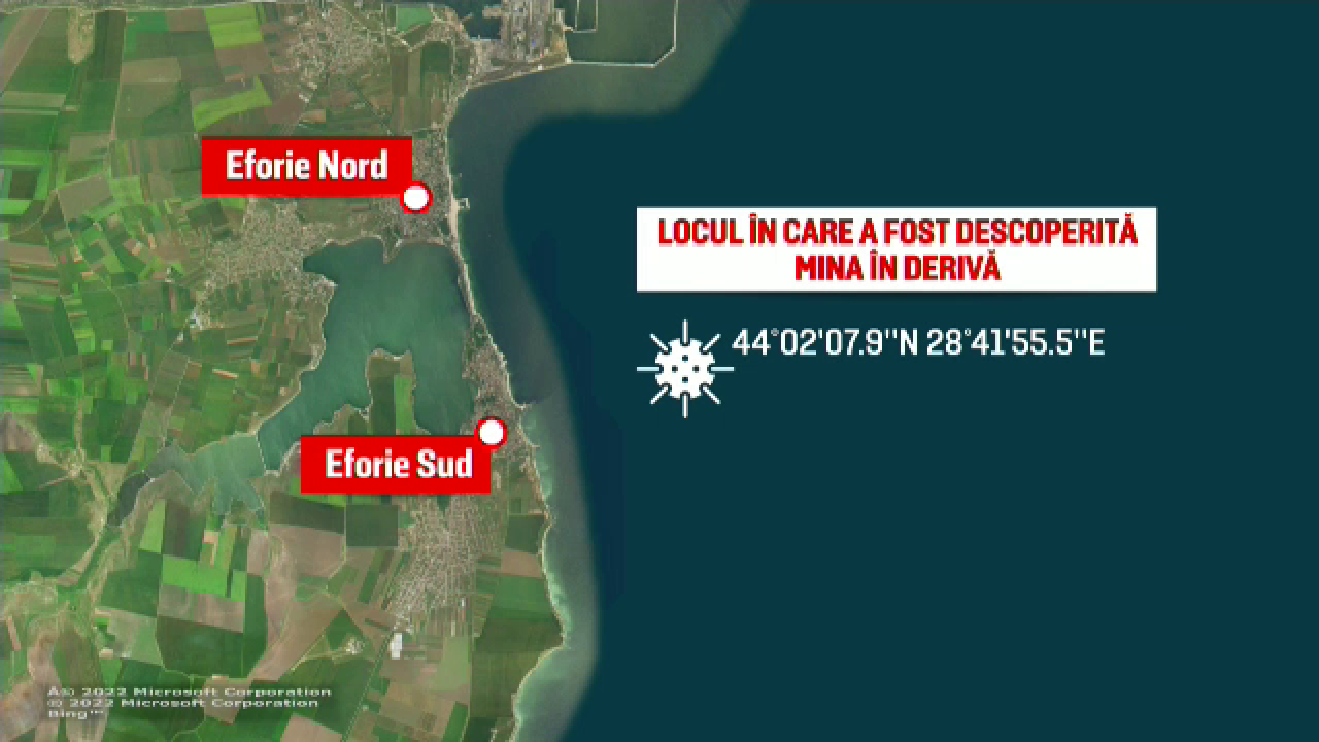 Filmul distrugerii minei rusești descoperite aproape de Eforie. Detonarea a cutremurat ferestrele hotelurilor