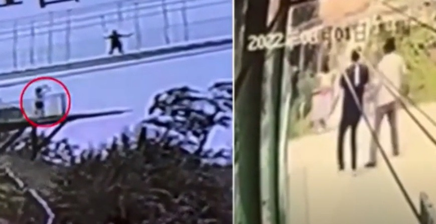 Momentul terifiant în care o femeie cade de la mare înălțime de pe o platformă de tiroliană