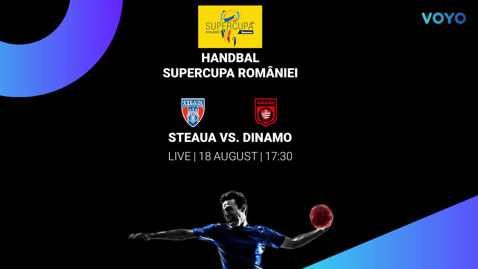 Steaua – Dinamo, Supercupa României la handbal masculin, se vede pe PRO ARENA și VOYO: azi, ora 17:30
