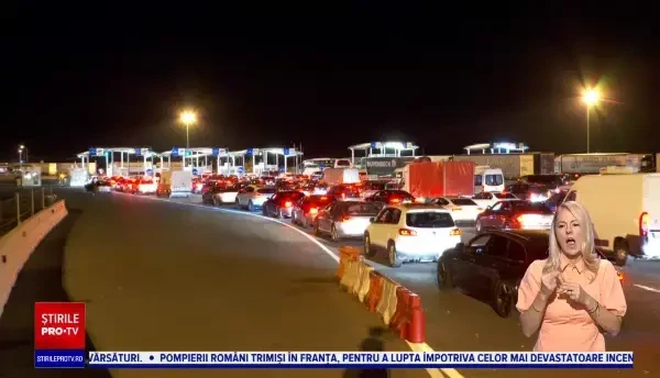 Ieșirea din țară pe la Nădlac 2 e sufocată de mașinile românilor care se întorc afară. S-a așteptat chiar și 90 de minute