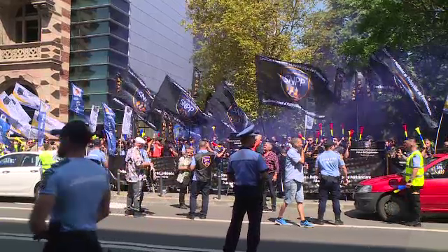 Polițiștii au protestat în fața Ministerului Muncii. Ofițerii își cer drepturile salariale promise încă din 2017