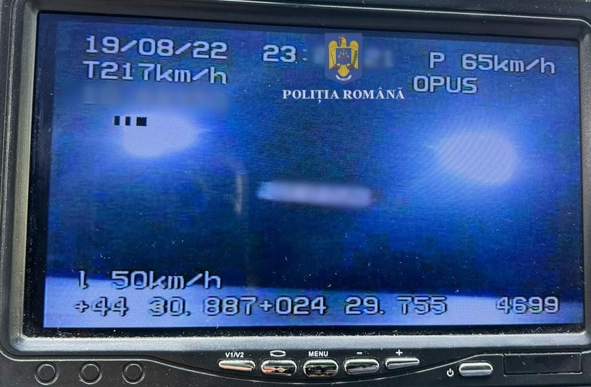 Amenda primită de un șofer care a circulat cu 217 km/h pe un drum național din Olt
