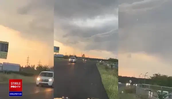 Imagini inedite cu tornada de lângă Craiova. Fuiorul a fost surpins de locuitori