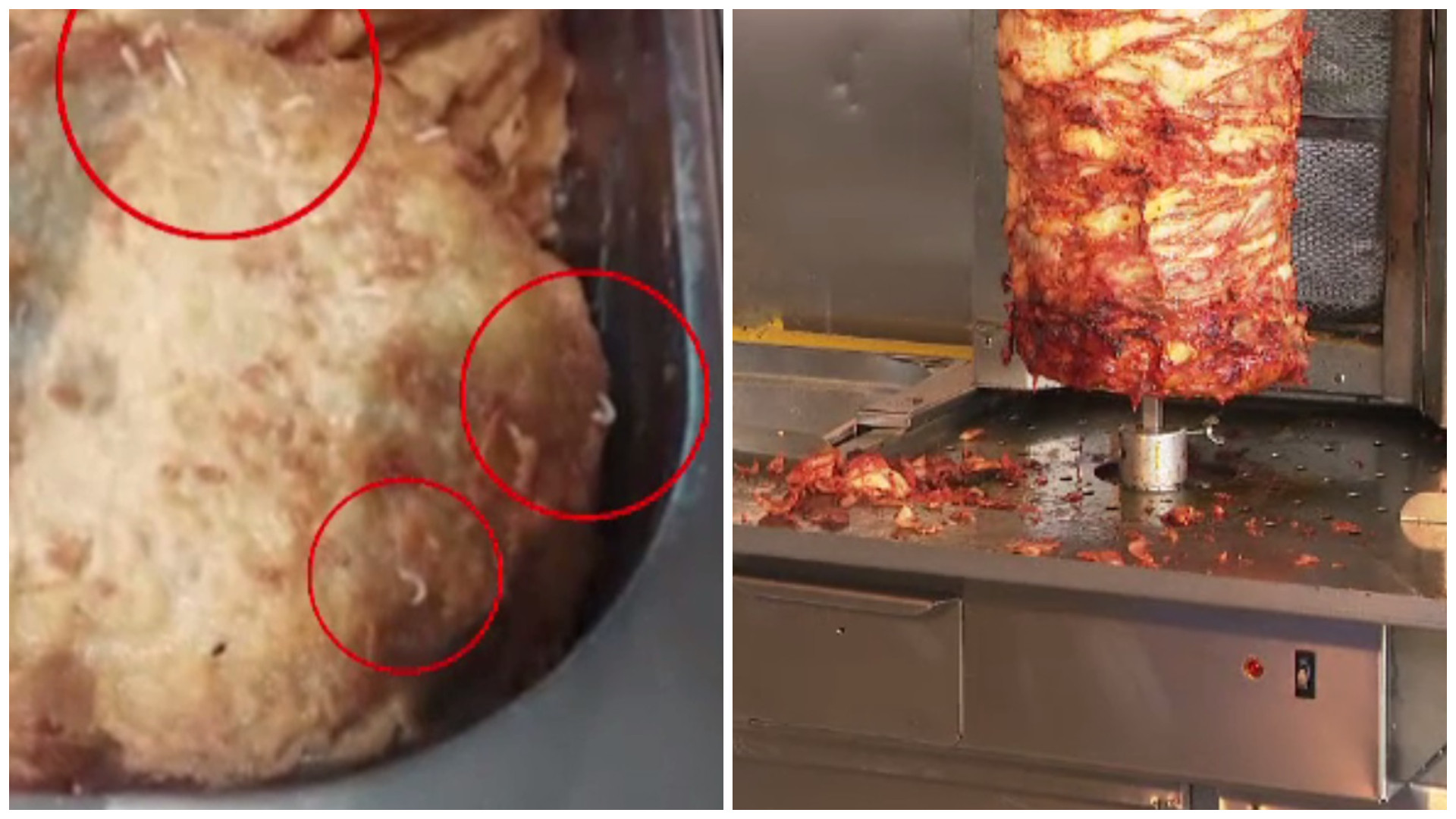 Imagini virale cu viermi care colcăie în mâncarea unei șaormerii din București. Reacția incredibilă a unui angajat