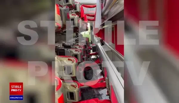 Accident pe A1. Un autocar din Turcia s-a răsturnat, două persoane sunt rănite | VIDEO