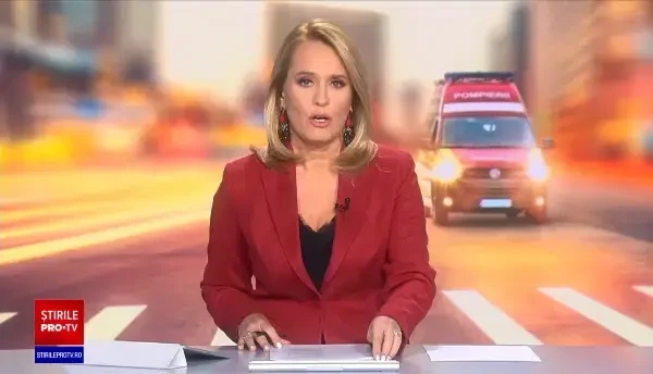 Momentul în care o femeie este lovită din plin de o mașină de poliție locală, în Timișoara, în timp ce traversa pe roșu