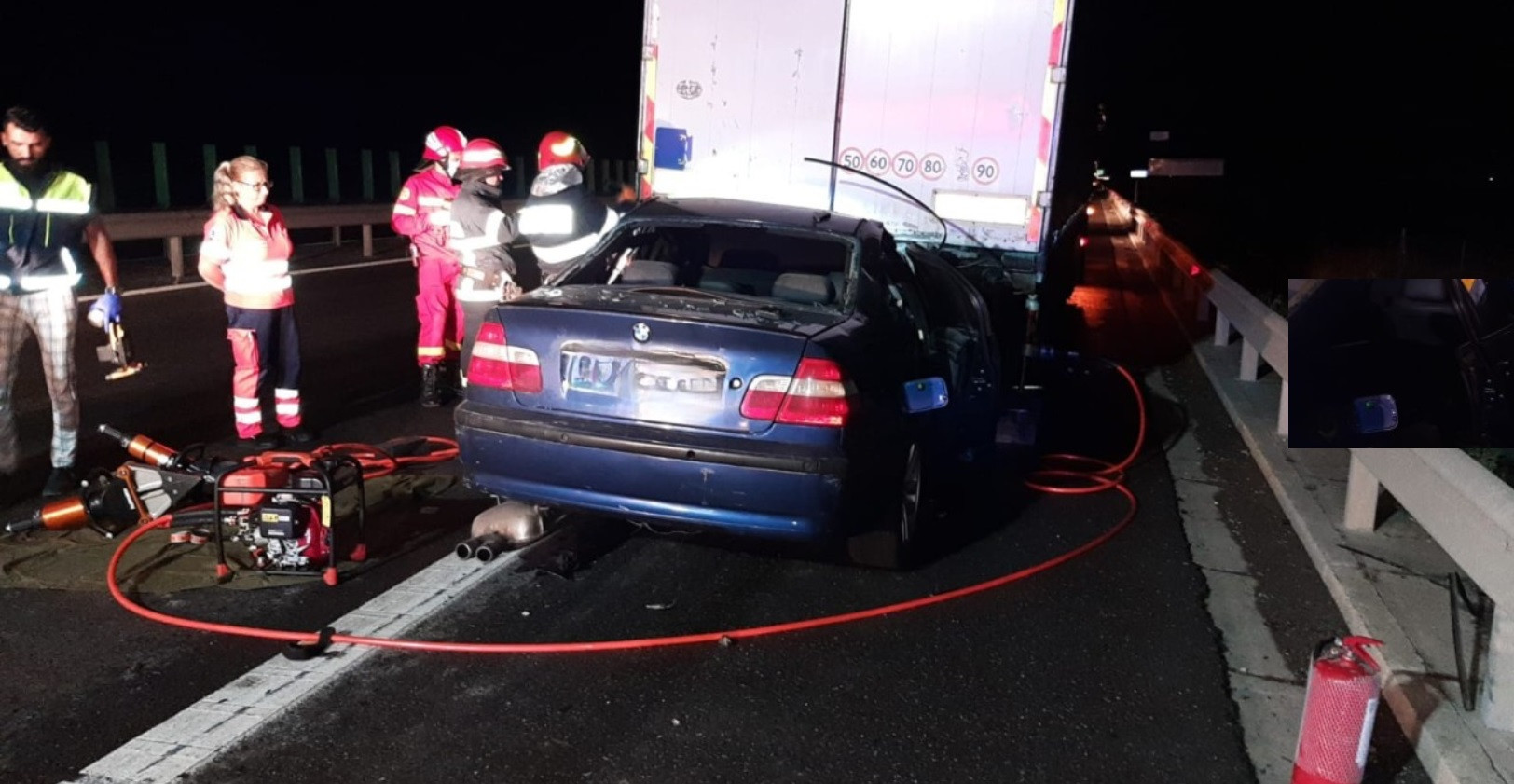 Accident îngrozitor pe autostrada A4. O persoană a murit după ce un BMW a intrat sub un TIR
