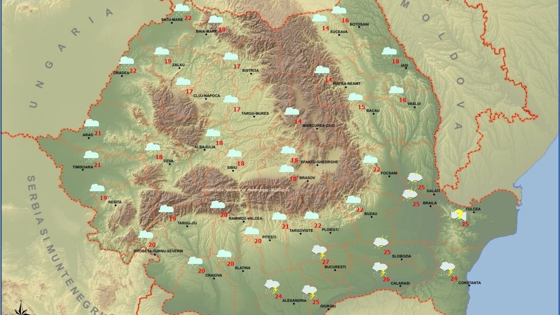 vremea de vineri 2 septembrie