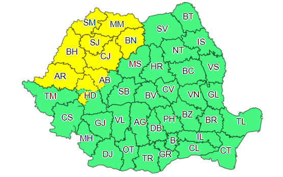 ANM atenționare ploi