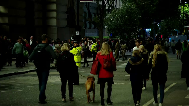 Pelerinajul a continuat și duminică noaptea la porțile Palatului Westminster. Coada s-a întins pe kilometri întregi