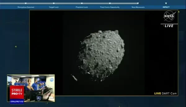 Misiunea DART a NASA s-a lovit cu succes de un asteroid. Cum s-a văzut momentul de pe Pământ | VIDEO