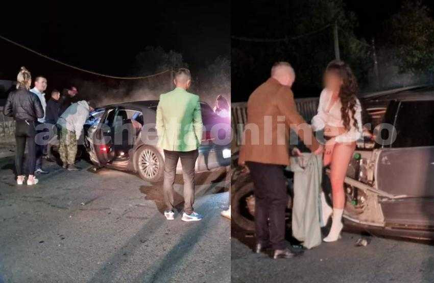 O șoferiță beată din Argeș a provocat un accident și a coborât din mașină în lenjerie intimă