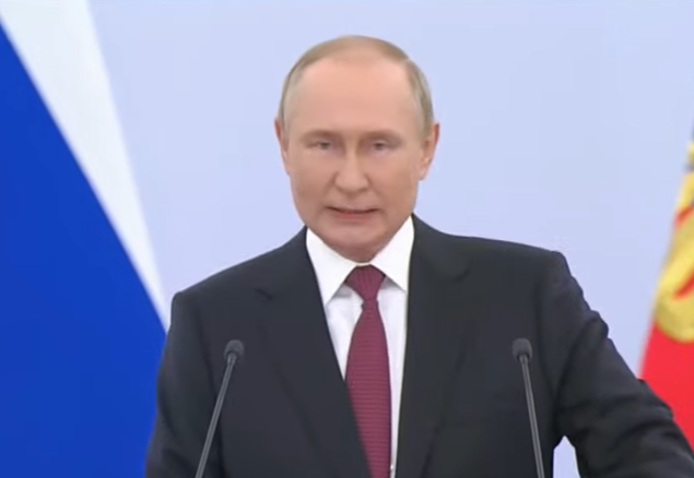 Vladimir Putin, la ceremonia de anexare a teritoriilor ucrainene: Occidentul vrea ca Rusia să fie „colonia” sa