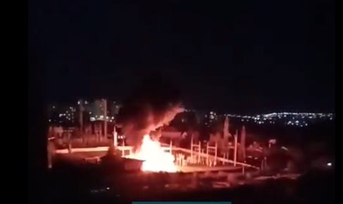 Rusia susține că o stație electrică din Belgorod a luat foc după un atac ucrainean VIDEO