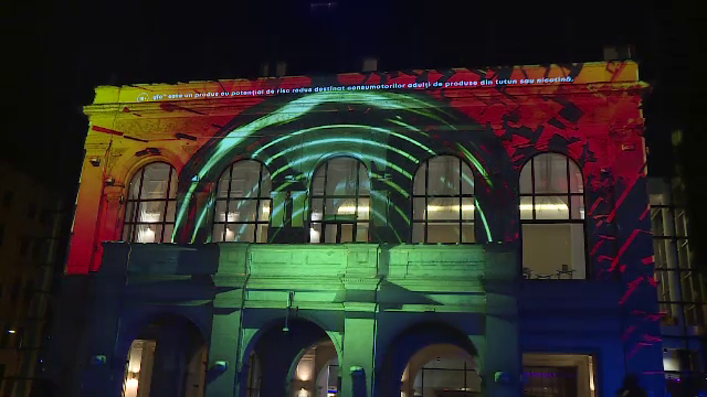 Proiecții spectaculoase pe clădirile emblematice din București, în cadrul festivalului Spotlight