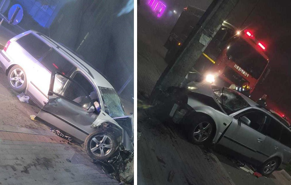 Un adolescent băut și fără permis s-a urcat la volan și a produs un accident cu șase răniți, în Dej