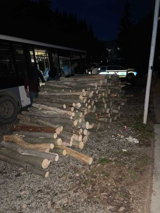 Lemne de foc, transportate cu autobuzul destinat călătorilor. Descoperirea făcută de polițiștii din Baia Mare
