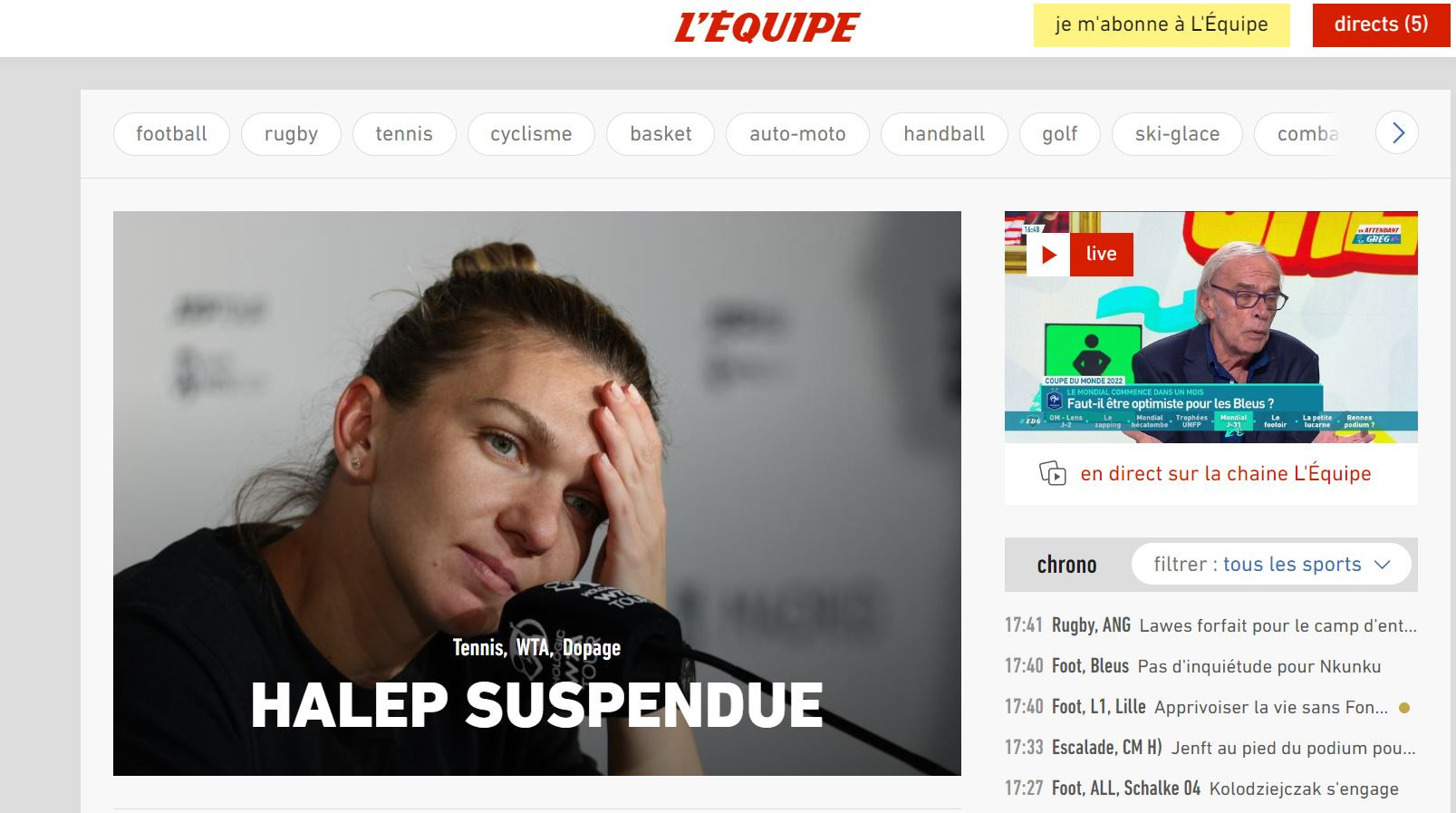 Halep l'equipe
